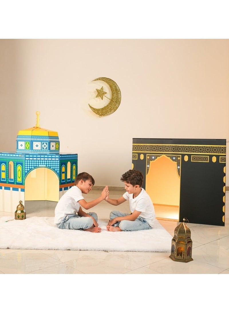 HilalFul Dome of the Rock Cardboard Mosque | Indoor Kids Playhouse for Kids | Educational Activity Toy | Easy To Assemble | Islamic Birthday Gift | Nursery Room Decoration | Creative Play Center - Image 5